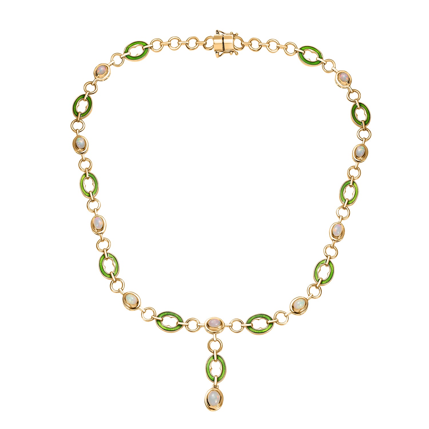 AA Natürlicher, äthiopischer Welo Opal Halskette ca. 45 cm 925 Silber 750 Gelbgold Vermeil ca. 2.73 ct