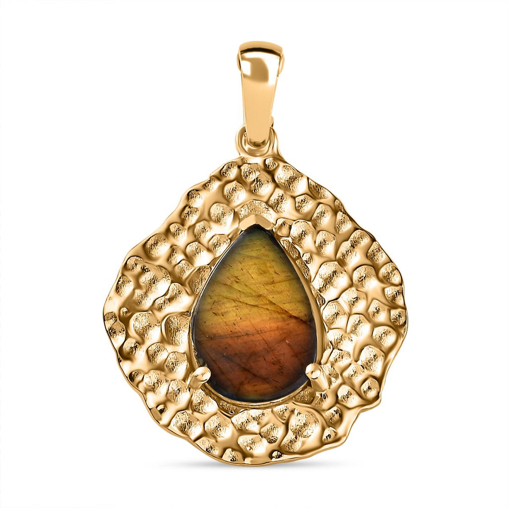 Labradorit Anhänger, Goldfarben ca. 2.93 ct