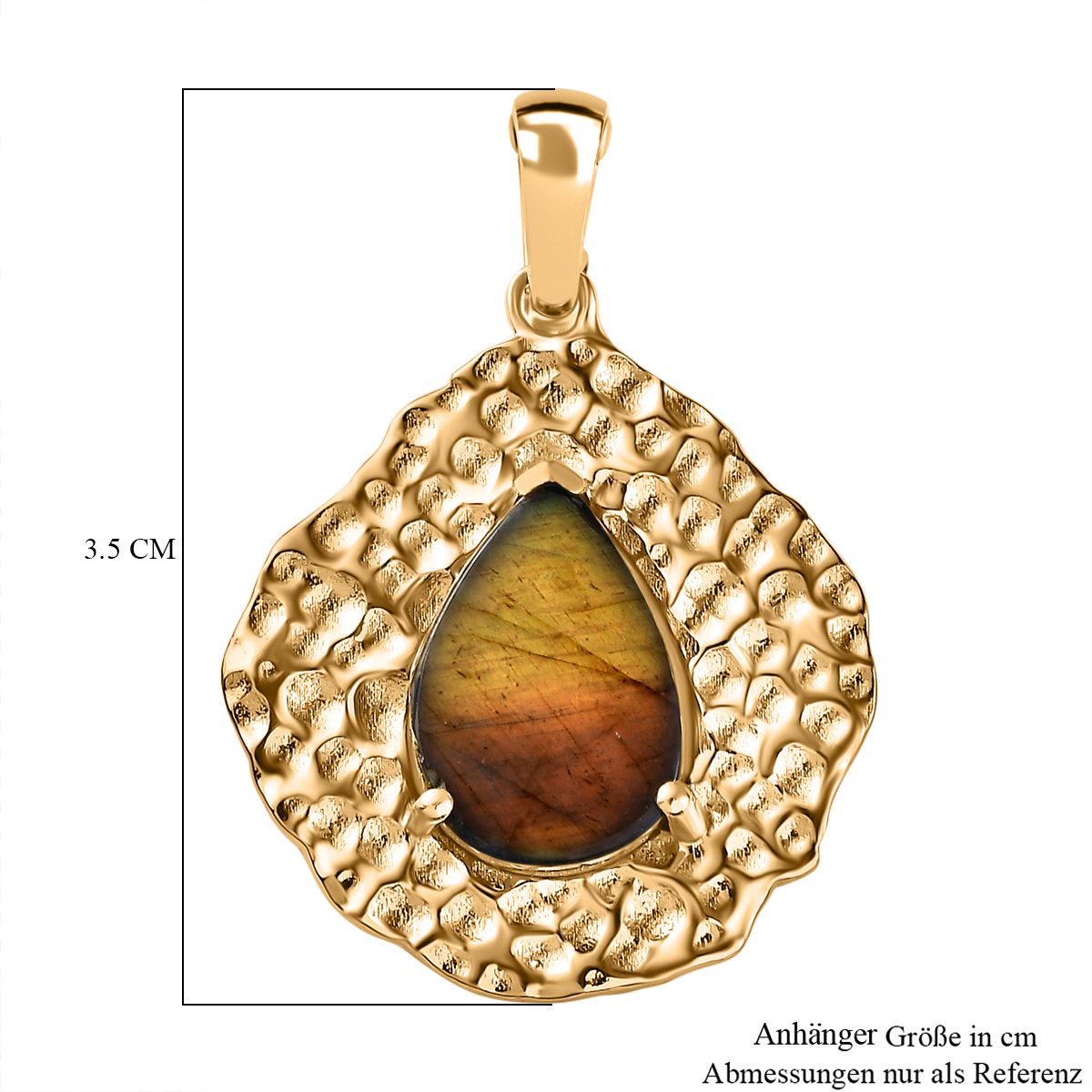 Labradorit Anhänger, Goldfarben ca. 2.93 ct