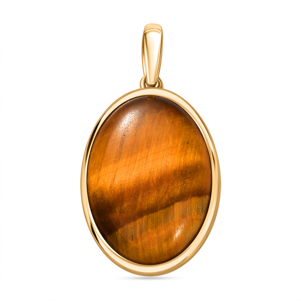 Tigerauge Anhänger, Messing, ca. 19.38 ct