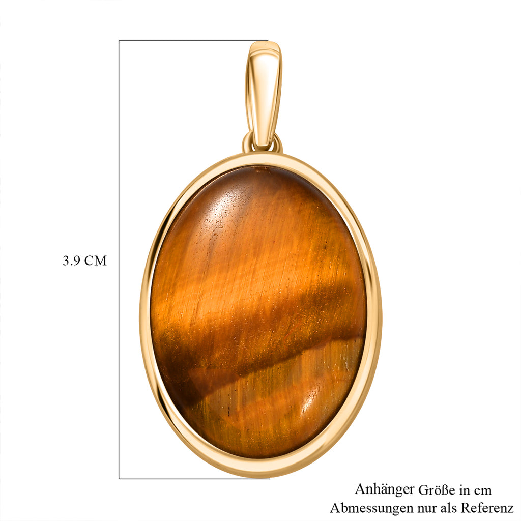Tigerauge Anhänger, Messing, ca. 19.38 ct