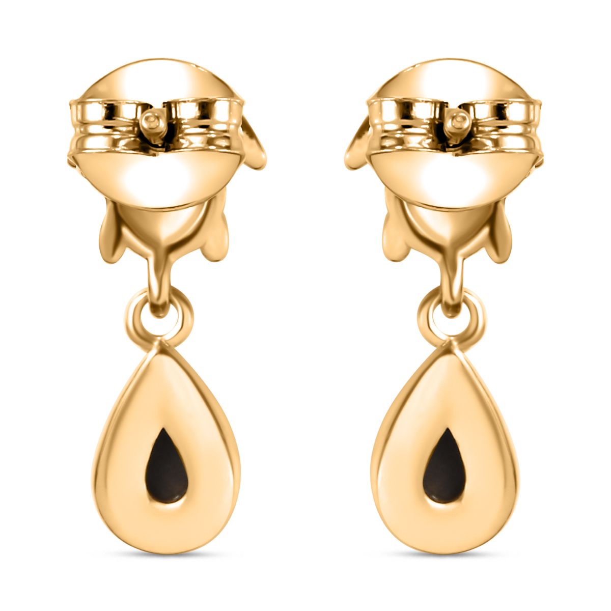Ammolit Ohrringe 925 Silber 750 Gelbgold Vermeil ca. 0,97 ct.