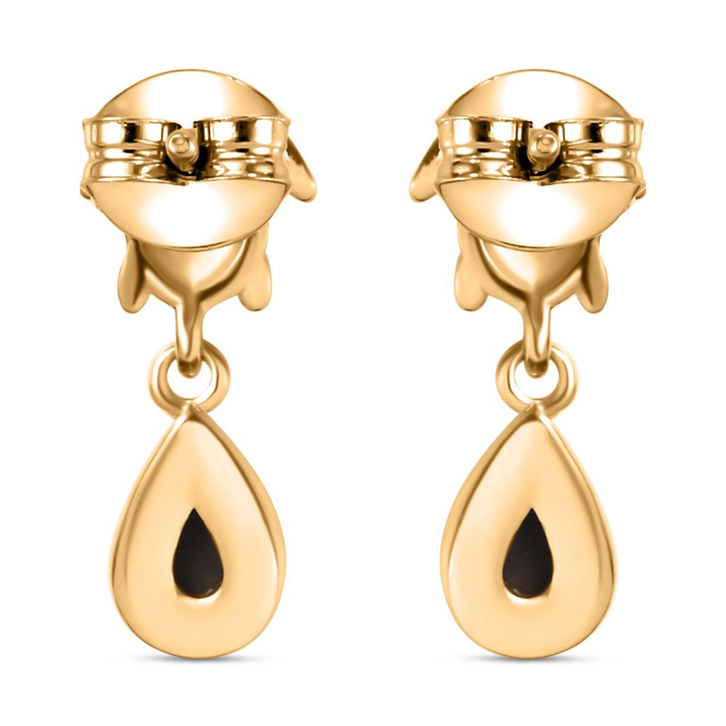 Ammolit Ohrringe 925 Silber 750 Gelbgold Vermeil ca. 0,97 ct.