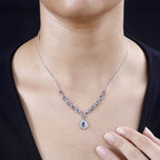 Tansanit Halskette ca. 45 cm 925 Silber rhodiniert ca. 2,58 ct.