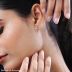 Paraiba-Apatit, Roter Granat Ohrringe 925 Silber platiniert ca. 0,79 ct.