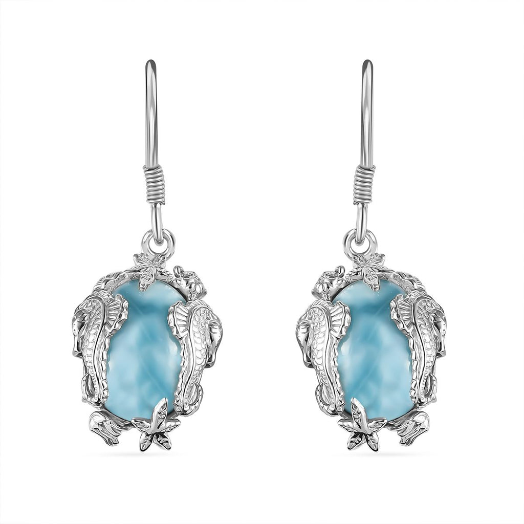 AA Larimar Ohrringe 925 Silber rhodiniert ca. 13.63 ct