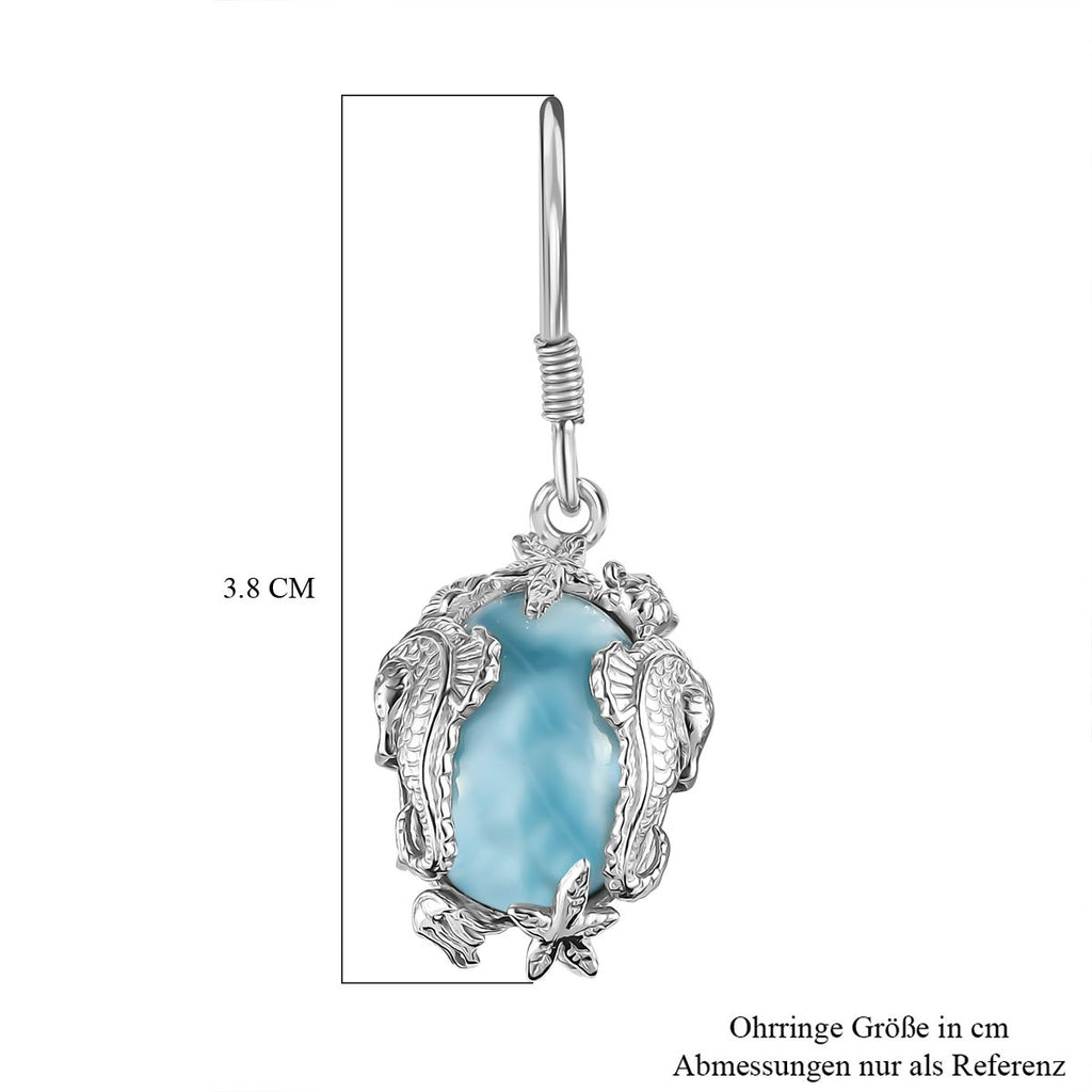 AA Larimar Ohrringe 925 Silber rhodiniert ca. 13.63 ct