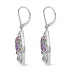 Himmelblauer Topas, Afrikanischer Amethyst Ohrringe 316L Edelstahl ca. 6.17 ct