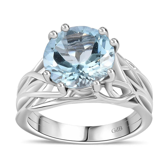 Himmelblauer Topas Ring, Messing (Größe 17.00) ca. 4.25 ct