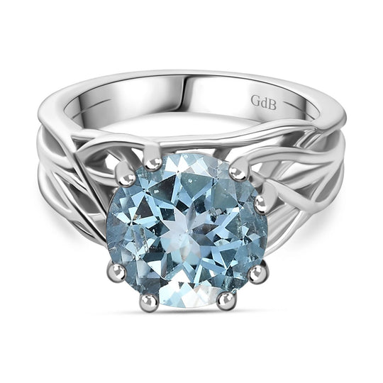 Himmelblauer Topas Ring, Messing (Größe 17.00) ca. 4.25 ct