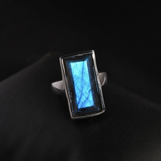 AAA Labradorit Ring, 316L Edelstahl (Größe 16.00) ca. 11.88 ct