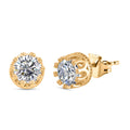 Moissanit Ohrringe, 925 Silber Gelbgold Vermeil - 2 ct.