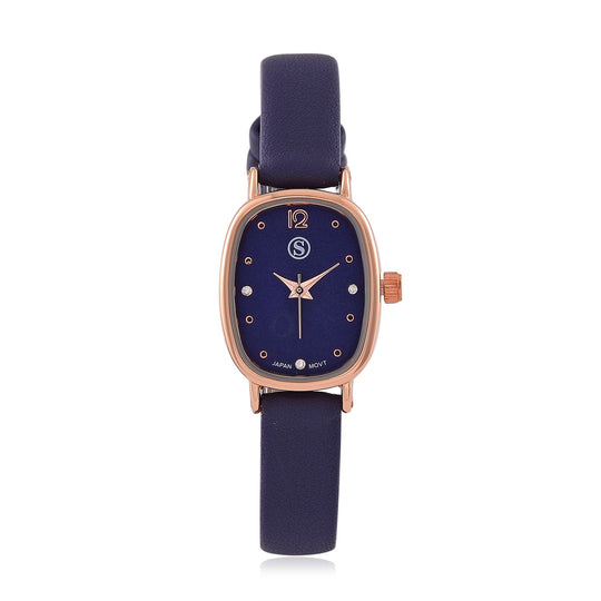 STRADA PC21S Uhr mit Japanischem Uhrwerk, Roségoldfarbenem Gehäuse und Kaffeebraunem PU-Armband