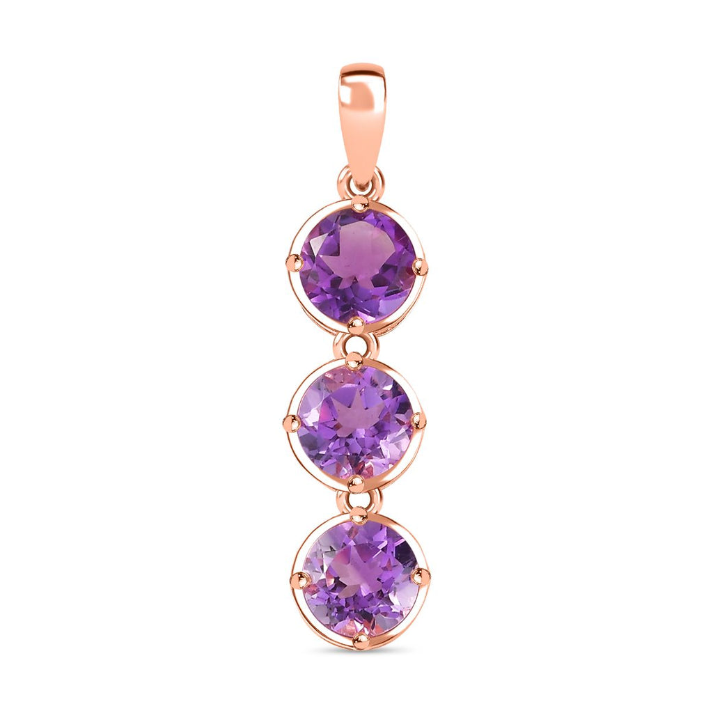 AA Rose De France Amethyst Anhänger 925 Silber rosévergoldet ca. 3.57 ct
