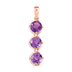 AA Rose De France Amethyst Anhänger 925 Silber rosévergoldet ca. 3.57 ct