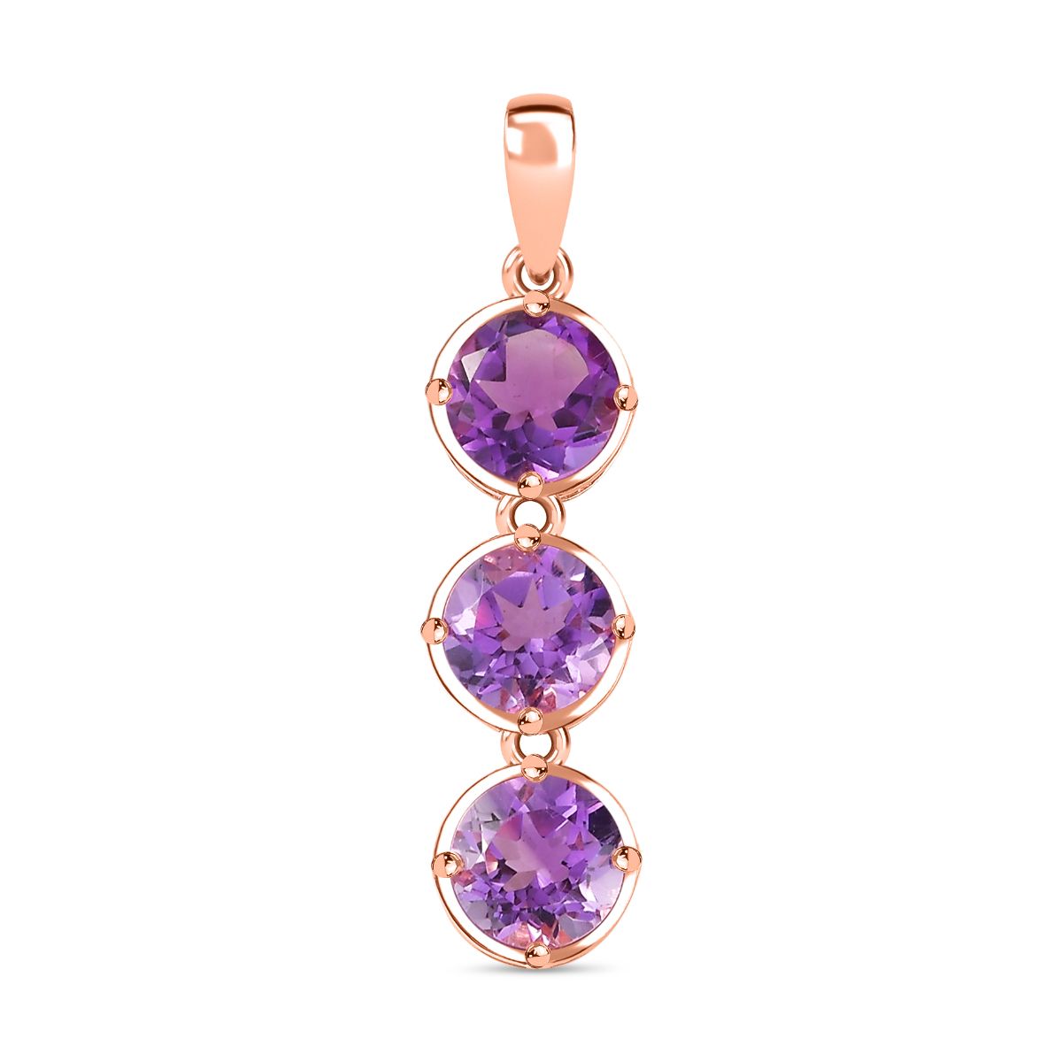 AA Rose De France Amethyst Anhänger 925 Silber rosévergoldet ca. 3.57 ct