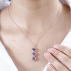 AA Rose De France Amethyst Anhänger 925 Silber rosévergoldet ca. 3.57 ct
