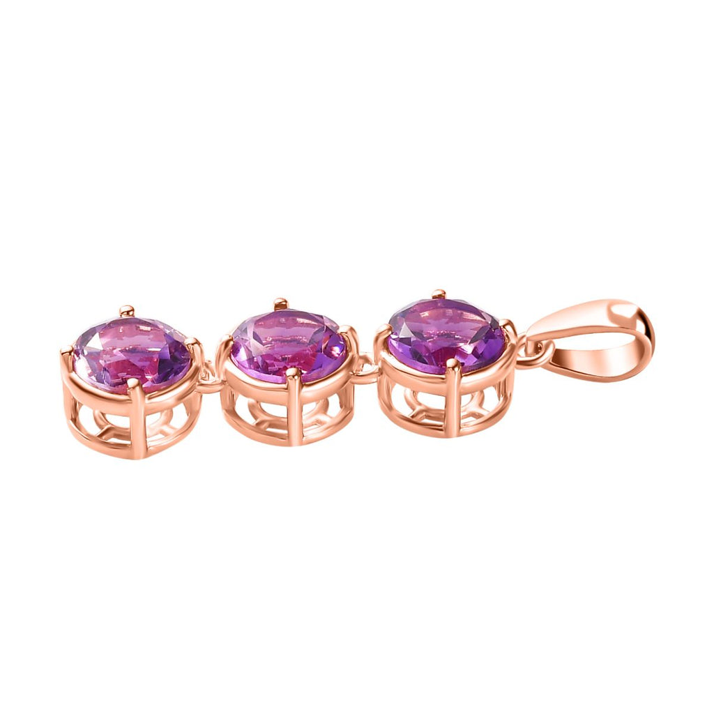 AA Rose De France Amethyst Anhänger 925 Silber rosévergoldet ca. 3.57 ct