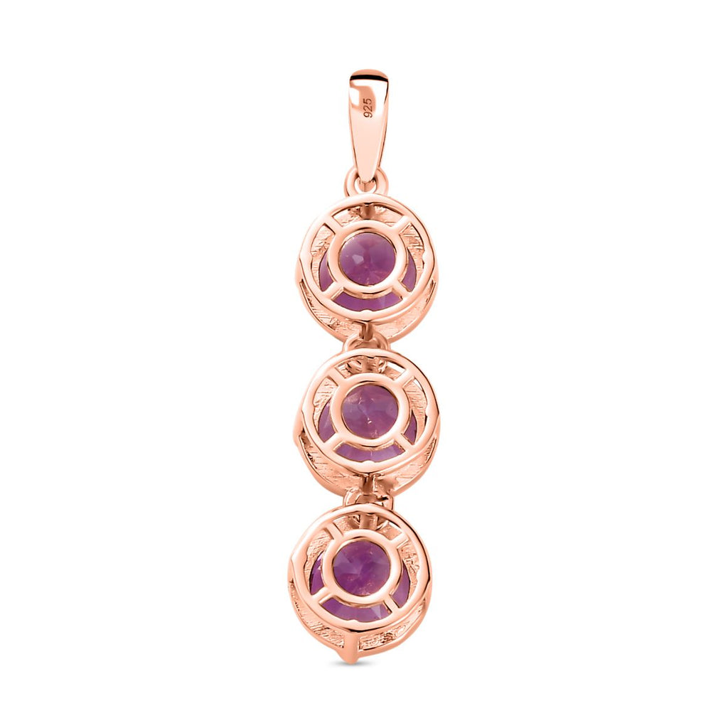 AA Rose De France Amethyst Anhänger 925 Silber rosévergoldet ca. 3.57 ct
