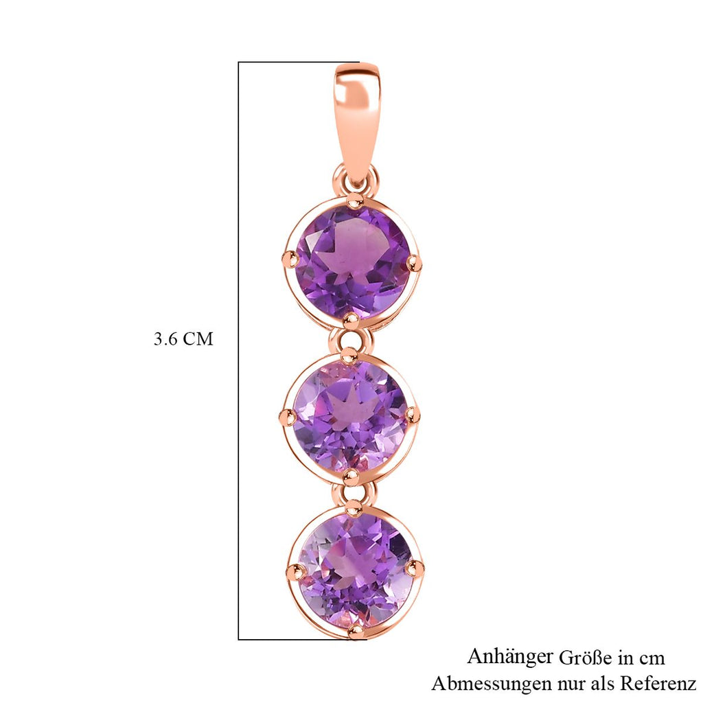 AA Rose De France Amethyst Anhänger 925 Silber rosévergoldet ca. 3.57 ct
