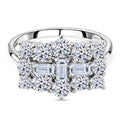 SGL zertifiziert Lab Grown Diamant (VS/E-F) Ring, 925 Silber rhodiniert (Größe 19.00) ca. 1.00 ct