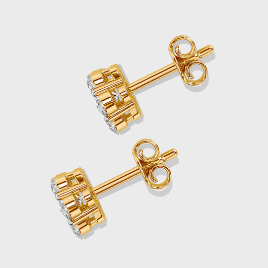 LUXURIANT 1 ct. SGL zertifizierte VS Labor Diamant florale Halo Ohrringe, 925 Silber platiniert