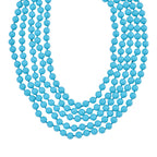 Sleeping Beauty Türkis farbe Muschelkernperle Kette in Blau, 255 cm