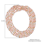 Mehrreihige Muschelkernperle in Gold, Rosa und weiß, 255 cm