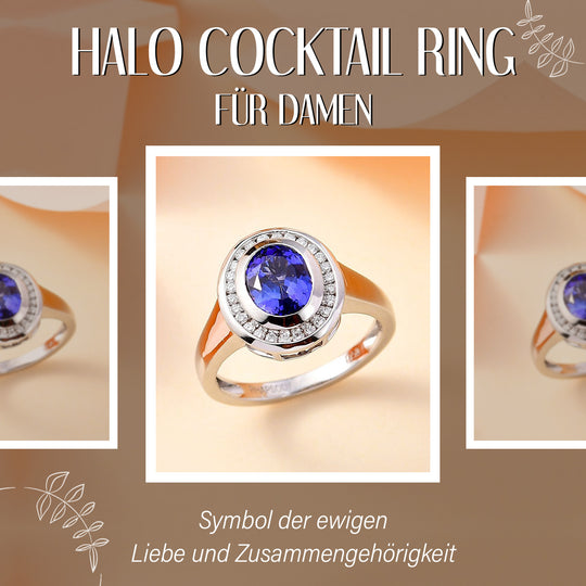 AAAA Tansanit, Weißer Diamant Ring, 950 Platin (Größe 19.00) ca. 2.27 ct
