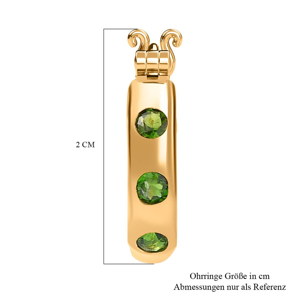 Natürlicher Chromdiopsid Ohrringe 925 Silber vergoldet ca. 0.77 ct