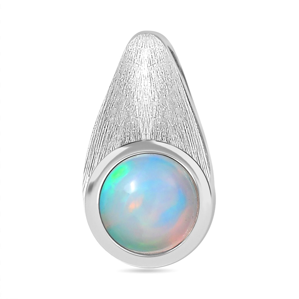 Natürlicher, äthiopischer Welo Opal Anhänger 925 Silber platiniert ca. 0.59 ct