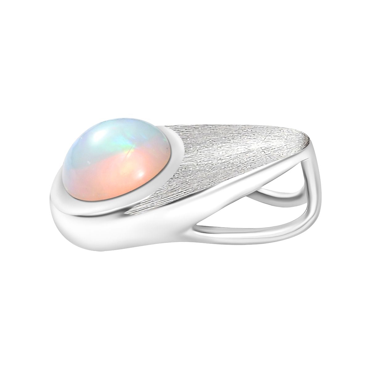 Natürlicher, äthiopischer Welo Opal Anhänger 925 Silber platiniert ca. 0.59 ct