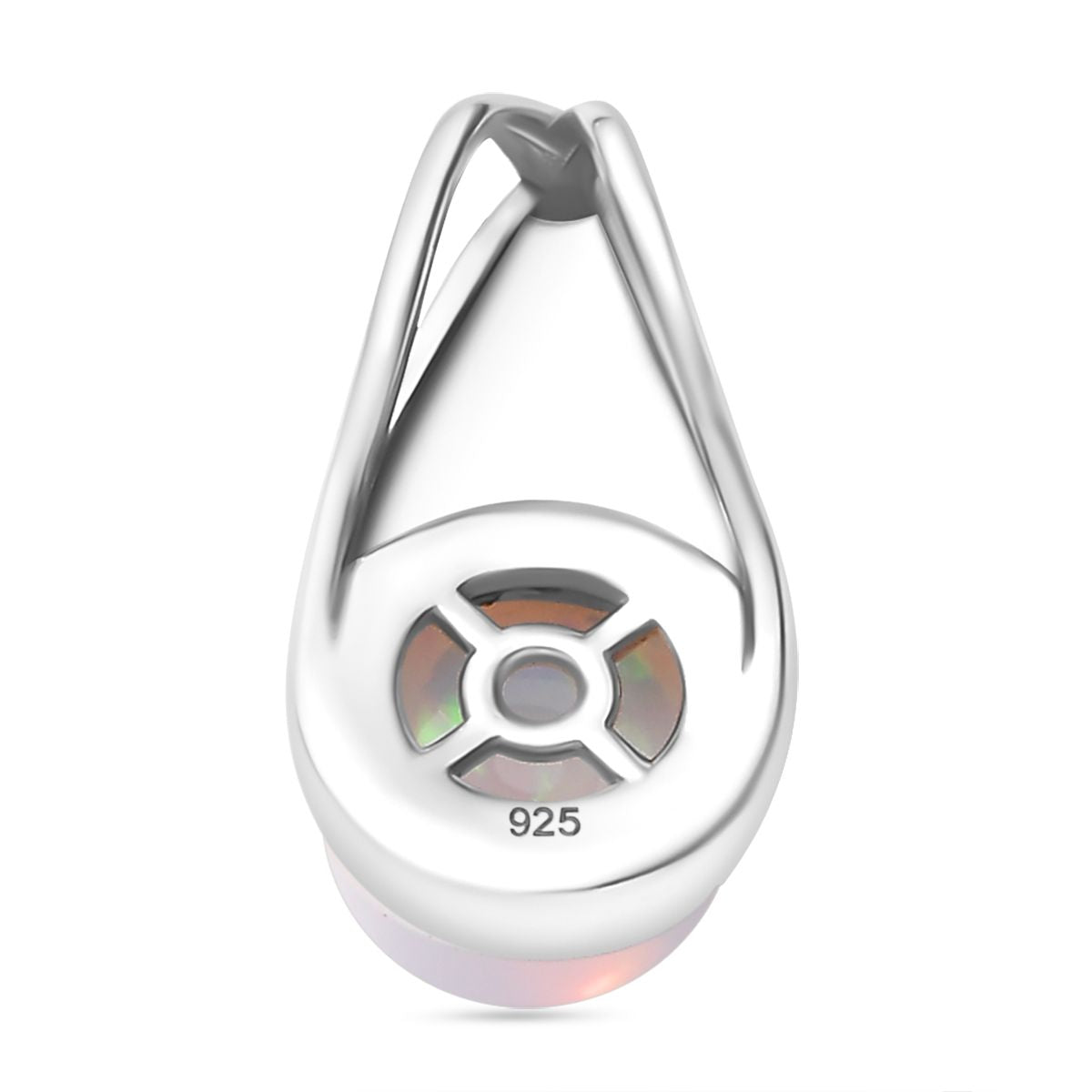 Natürlicher, äthiopischer Welo Opal Anhänger 925 Silber platiniert ca. 0.59 ct