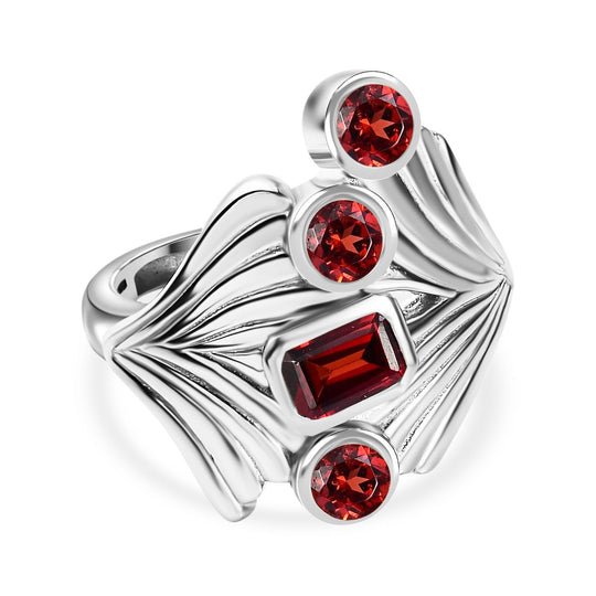 Roter Granat Ring Messing (Größe 17.00) ca. 1,90 ct