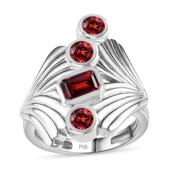 Roter Granat Ring Messing (Größe 17.00) ca. 1,90 ct