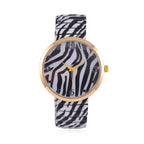 STRADA - Japanisches Uhrwerk, Flexible Uhr, Zebra Muster