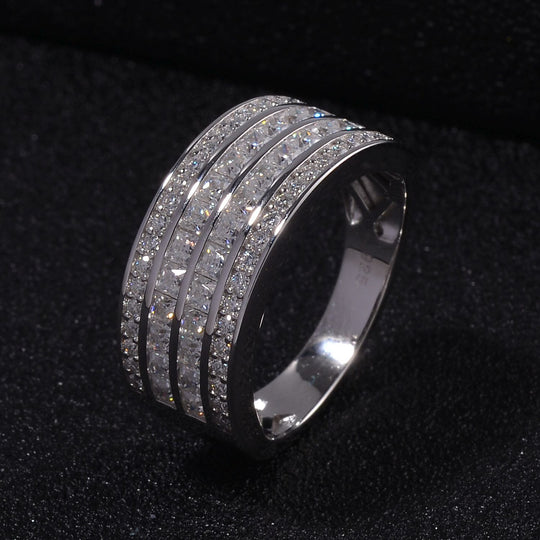 Moissanit Ring 925 Silber rhodiniert (Größe 16.00) ca. 1,60 ct