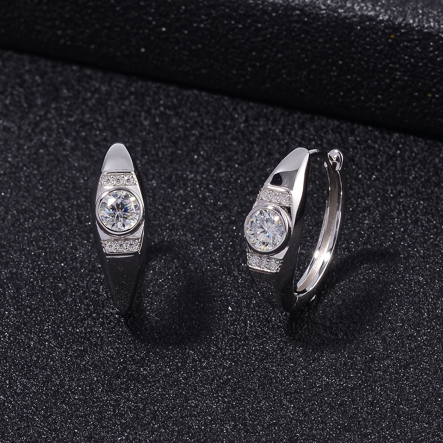 Moissanit Ohrringe 925 Silber rhodiniert ca. 0,77 ct.