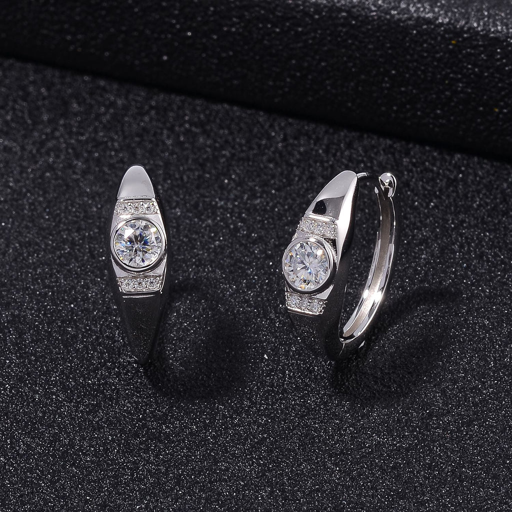 Moissanit Ohrringe 925 Silber rhodiniert ca. 0,77 ct.