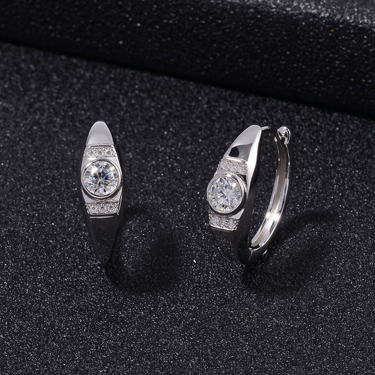 Moissanit Ohrringe 925 Silber rhodiniert ca. 0,77 ct.