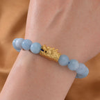 Aquamarin Flexibles Armband, 925 Silber vergoldet ca. 165.00 ct
