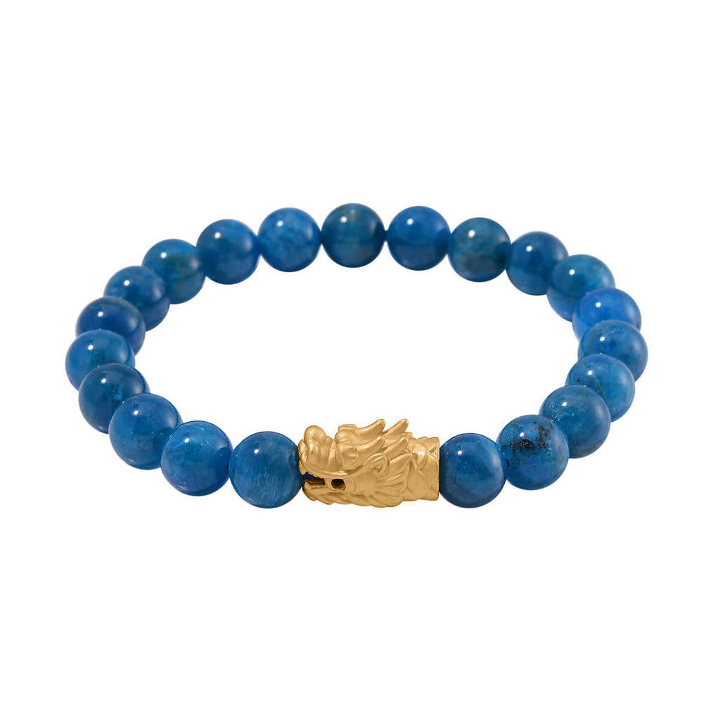 Blauer Apatit Flexibles Armband, 925 Silber vergoldet ca. 165.00 ct