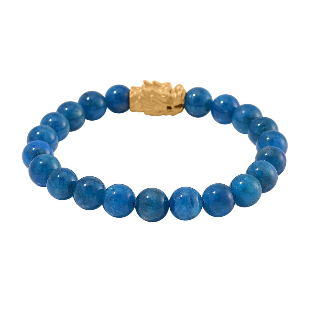 Blauer Apatit Flexibles Armband, 925 Silber vergoldet ca. 165.00 ct