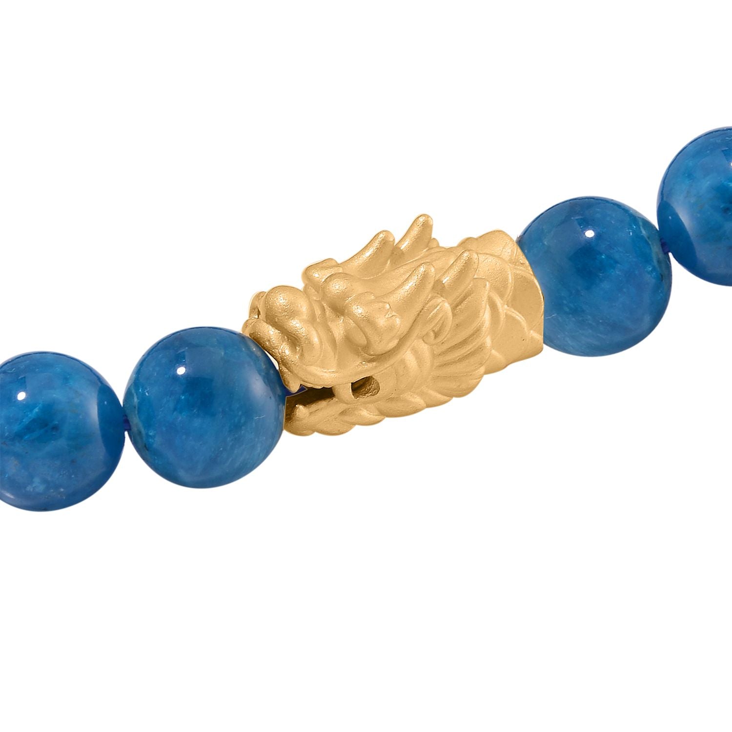 Blauer Apatit Flexibles Armband, 925 Silber vergoldet ca. 165.00 ct