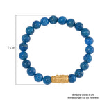 Blauer Apatit Flexibles Armband, 925 Silber vergoldet ca. 165.00 ct