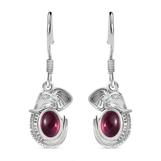 AA Afrikanischer Rubin (Fissure gefüllt) Ohrringe 925 Silber rhodiniert ca. 2.58 ct