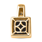 Tucson Exklusive- Goldenite, Weißer Zirkon Anhänger 925 Silber 750 Gelbgold Vermeil ca. 2.61 ct