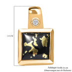 Tucson Exklusive- Goldenite, Weißer Zirkon Anhänger 925 Silber 750 Gelbgold Vermeil ca. 2.61 ct