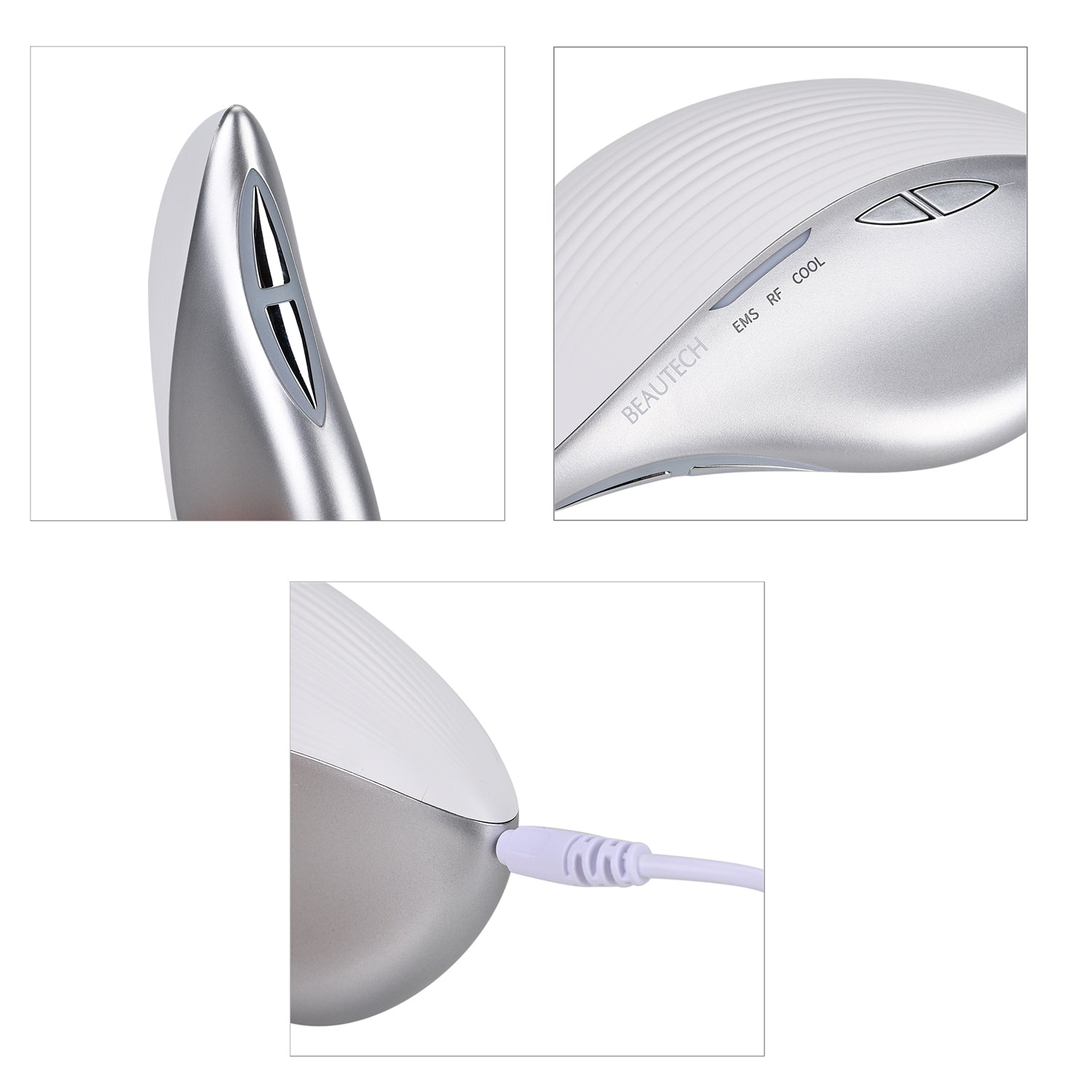 Beautech 3-in-1 Beauty-Gerät mit EMS, RF und Kältetherapie, ca. 13,3x7,5x3,5 cm, USB-Kabel