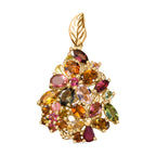 AA Mehrfarbig-Turmalin Anhänger 925 Silber 750 Gelbgold Vermeil ca. 4,26 ct.